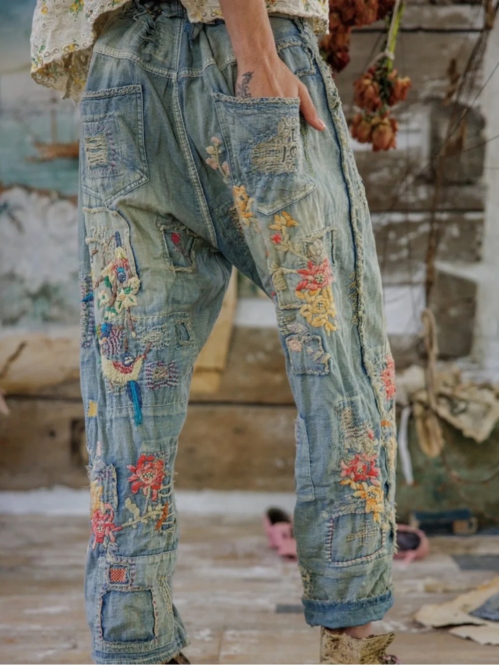 Magnolia Pearl Hummingbird Miner Denims 907 Faded Indigo - Picture 3 of 16